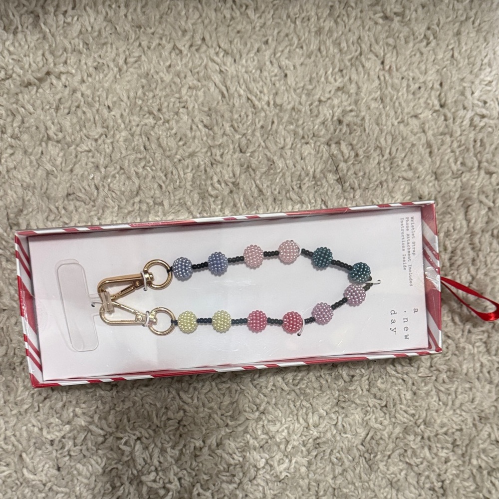 A New Day Multicolor Beaded Keychain